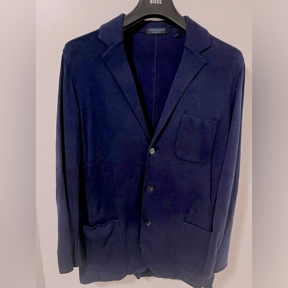 Patrick Assaraf 3 Button Knit Cardigan Jacket